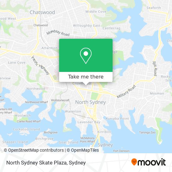 Mapa North Sydney Skate Plaza