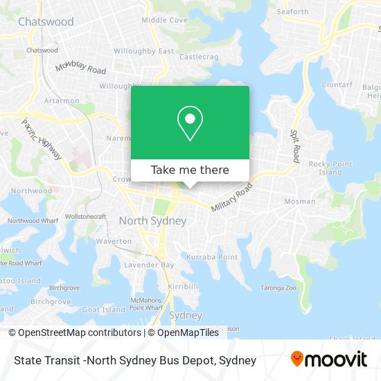 Mapa State Transit -North Sydney Bus Depot