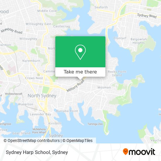 Sydney Harp School map