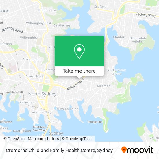 Cremorne Child and Family Health Centre map