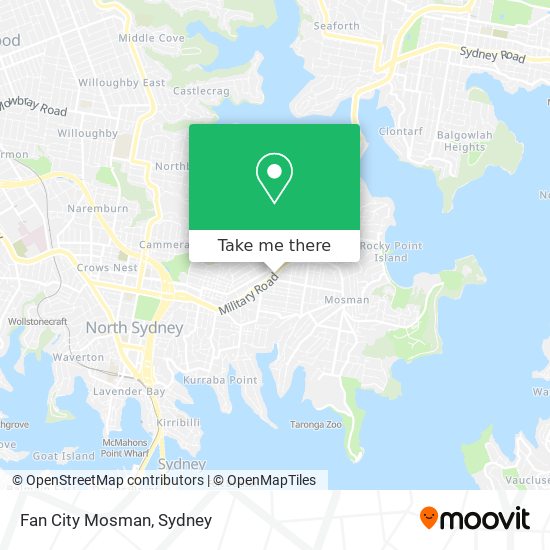 Mapa Fan City Mosman