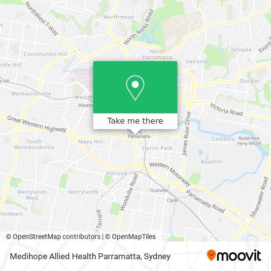 Mapa Medihope Allied Health Parramatta