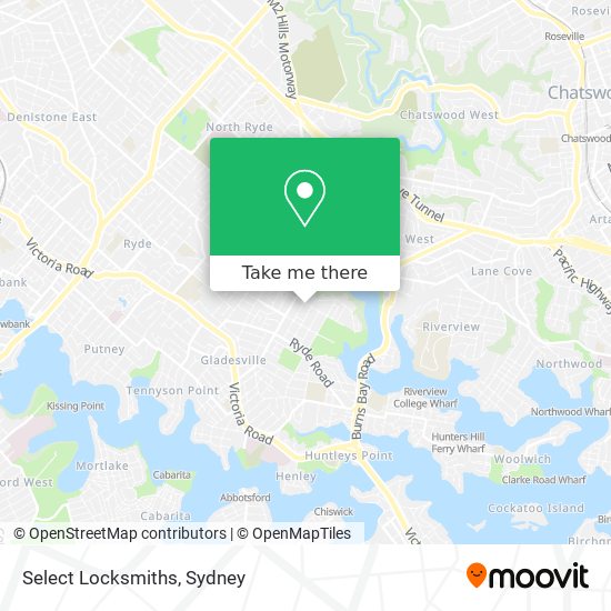 Select Locksmiths map