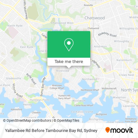 Yallambee Rd Before Tambourine Bay Rd map