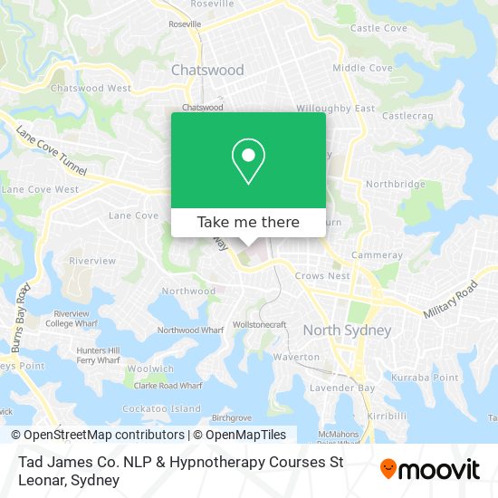 Tad James Co. NLP & Hypnotherapy Courses St Leonar map