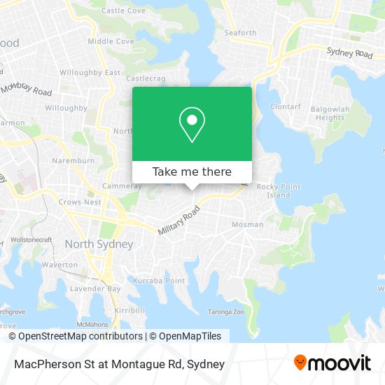 Mapa MacPherson St at Montague Rd