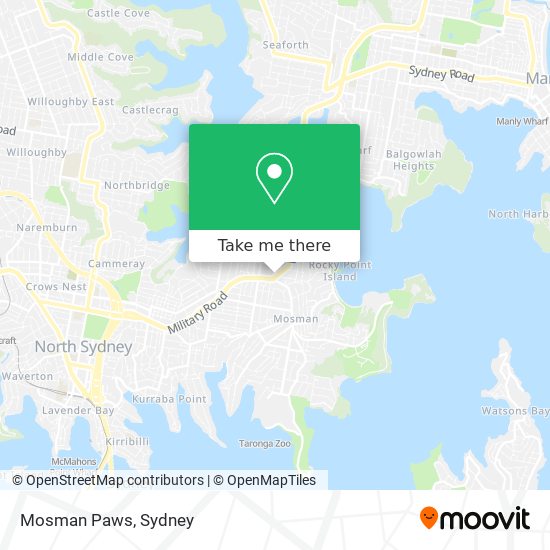 Mapa Mosman Paws