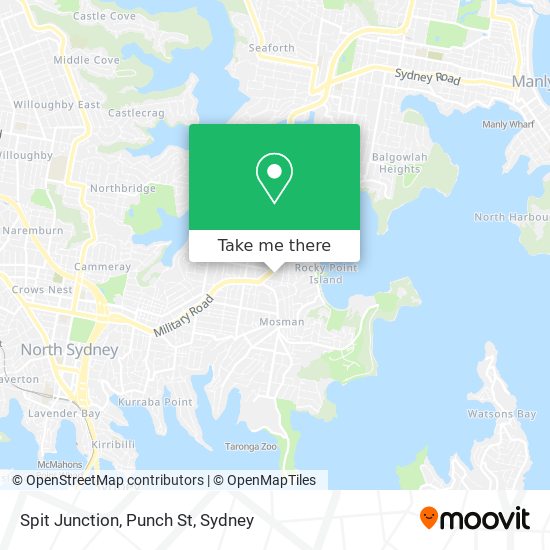 Spit Junction, Punch St map
