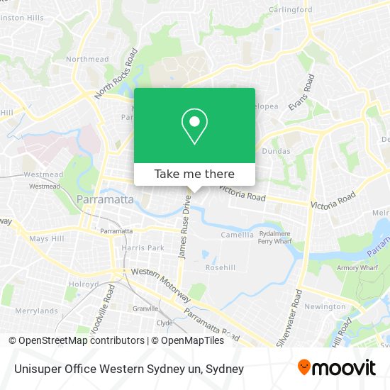 Mapa Unisuper Office Western Sydney un