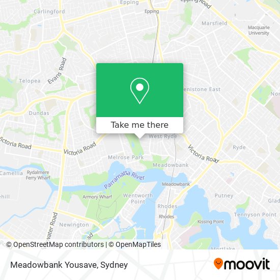 Mapa Meadowbank Yousave