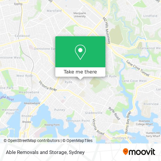 Able Removals and Storage map