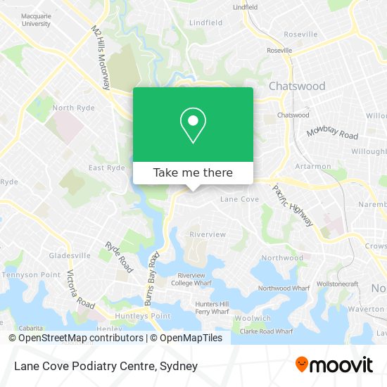 Mapa Lane Cove Podiatry Centre