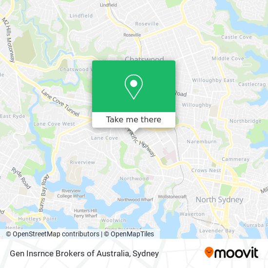 Gen Insrnce Brokers of Australia map