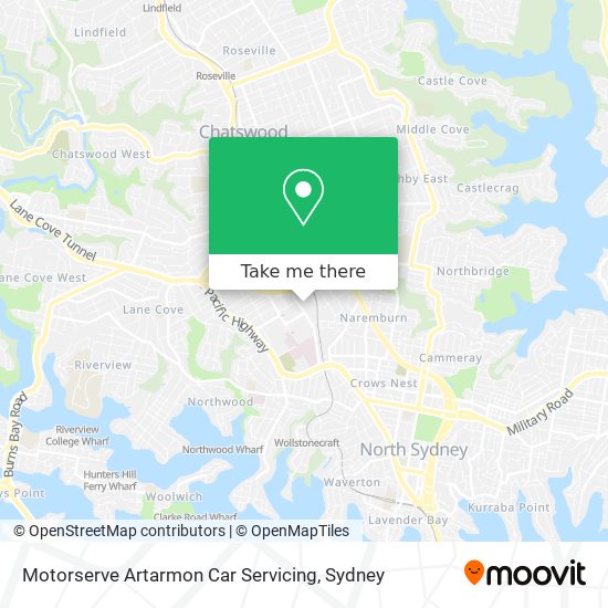 Motorserve Artarmon Car Servicing map