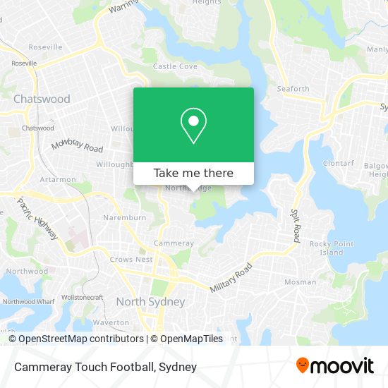 Mapa Cammeray Touch Football