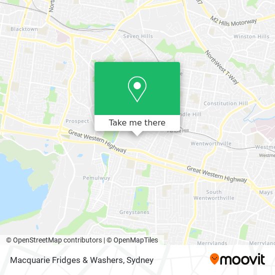Macquarie Fridges & Washers map