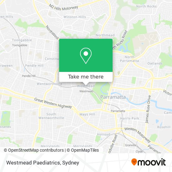 Mapa Westmead Paediatrics