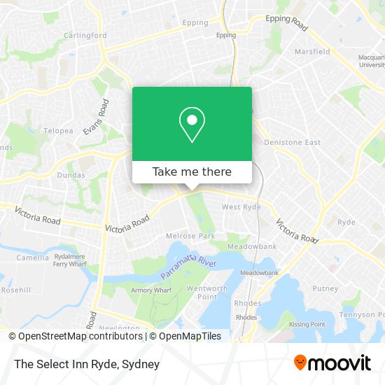The Select Inn Ryde map