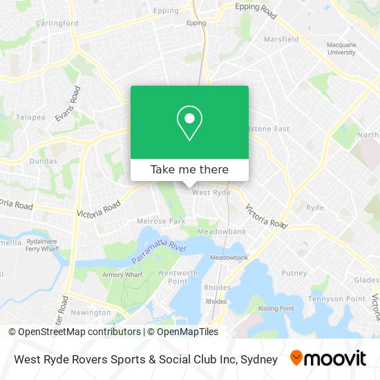 Mapa West Ryde Rovers Sports & Social Club Inc