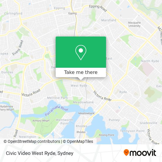 Mapa Civic Video West Ryde