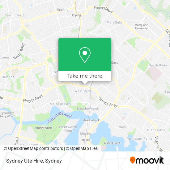 Mapa Sydney Ute Hire