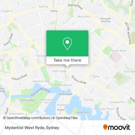 Mydentist West Ryde map