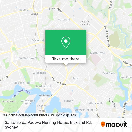 Mapa Santonio da Padova Nursing Home, Blaxland Rd