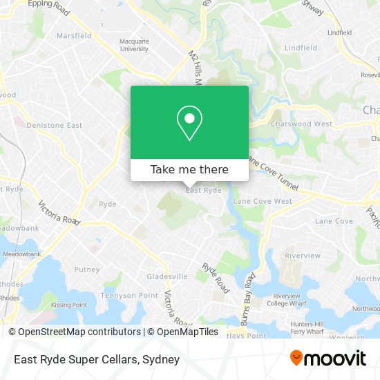 Mapa East Ryde Super Cellars