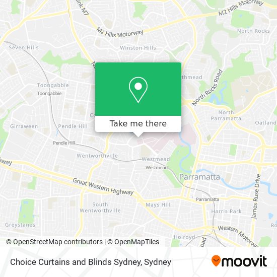 Choice Curtains and Blinds Sydney map