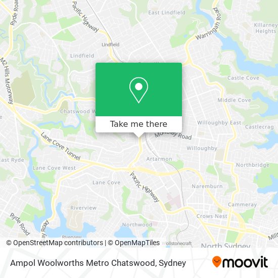 Ampol Woolworths Metro Chatswood map