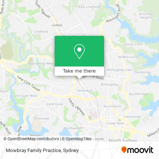 Mowbray Family Practice map