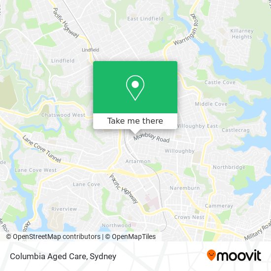 Columbia Aged Care map