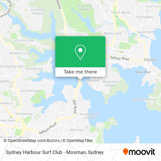 Mapa Sydney Harbour Surf Club - Mosman