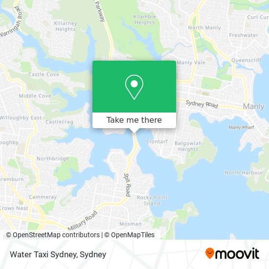 Water Taxi Sydney map