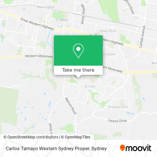 Carlos Tamayo Western Sydney Proper map