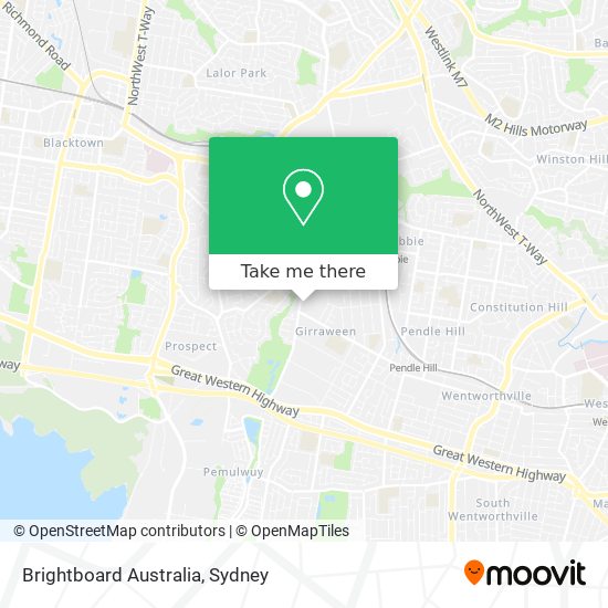 Mapa Brightboard Australia