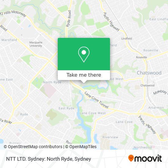 Mapa NTT LTD. Sydney: North Ryde