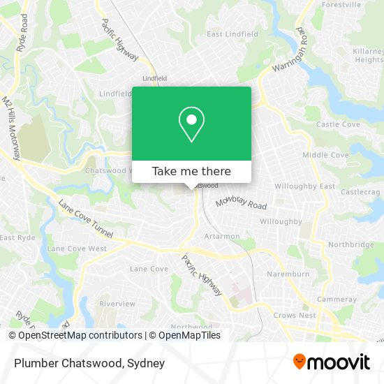 Plumber Chatswood map