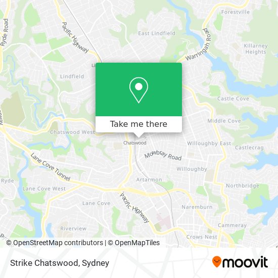 Mapa Strike Chatswood