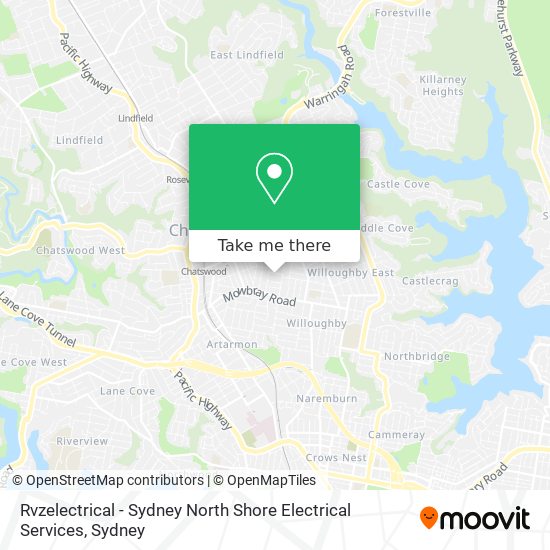 Rvzelectrical - Sydney North Shore Electrical Services map