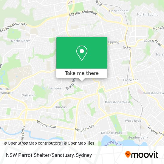 Mapa NSW Parrot Shelter/Sanctuary