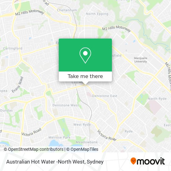 Mapa Australian Hot Water -North West