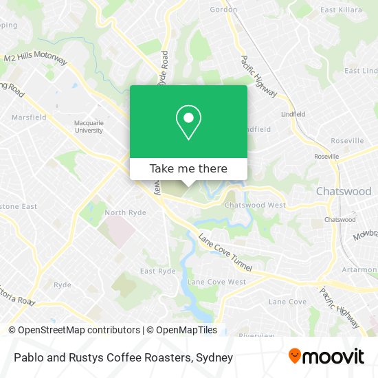 Pablo and Rustys Coffee Roasters map