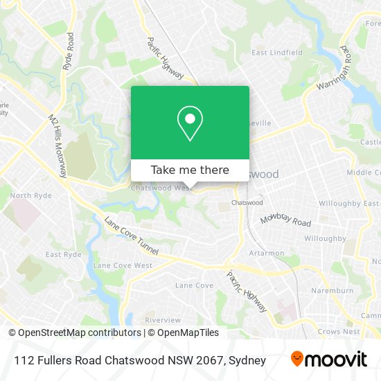 112 Fullers Road Chatswood NSW 2067 map