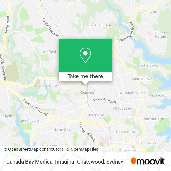 Mapa Canada Bay Medical Imaging -Chatswood