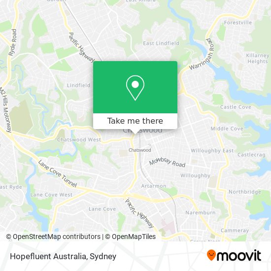 Mapa Hopefluent Australia