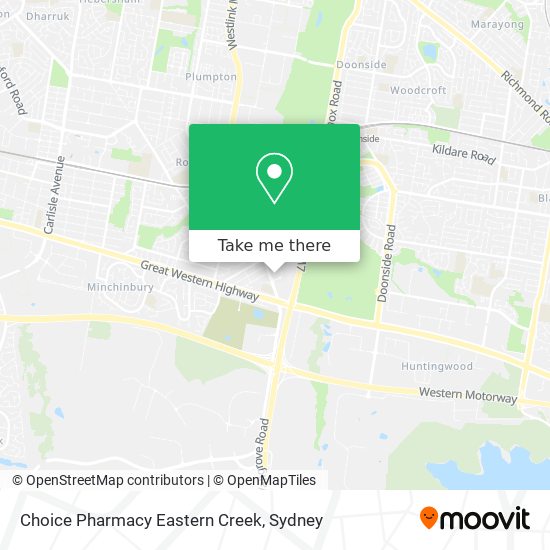 Mapa Choice Pharmacy Eastern Creek