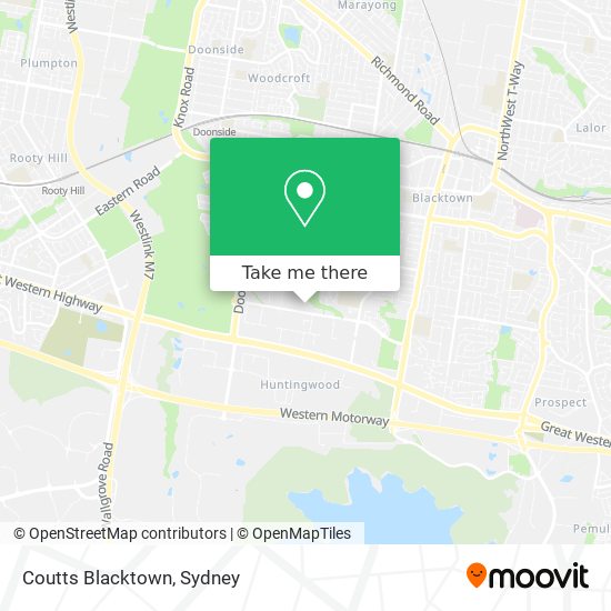Mapa Coutts Blacktown