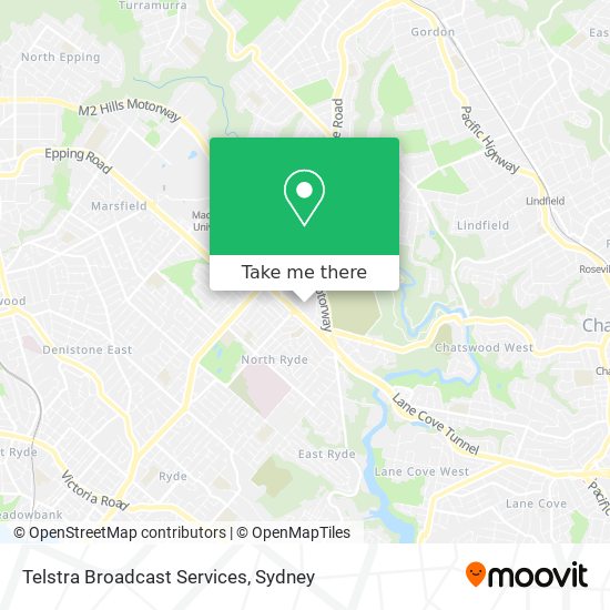 Telstra Broadcast Services map