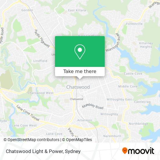 Mapa Chatswood Light & Power